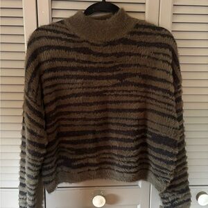 Jessica Simpson Olive Green and Black Cowl Neck Sweater